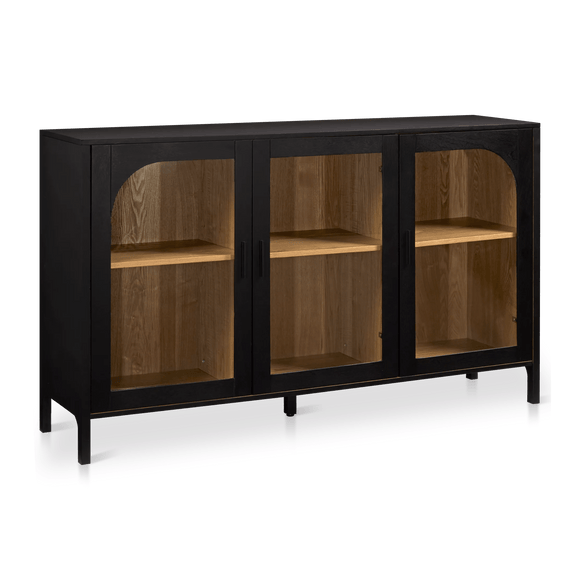 3-Door Black Wooden Buffet