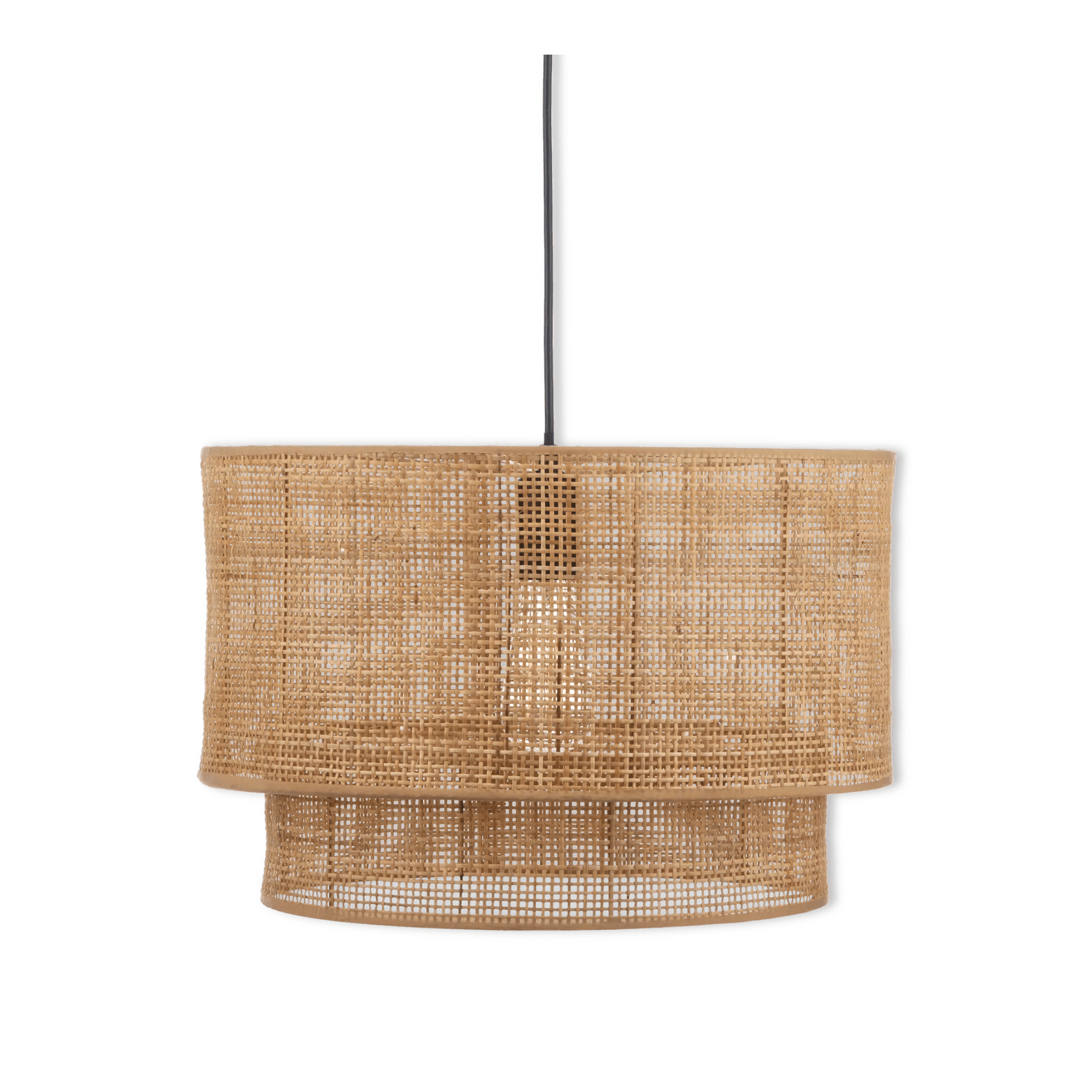 Wood & Rattan Ceiling Lamp