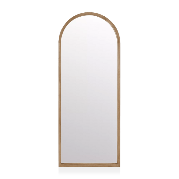 Full-Size Mirror with Wooden Arched Frame