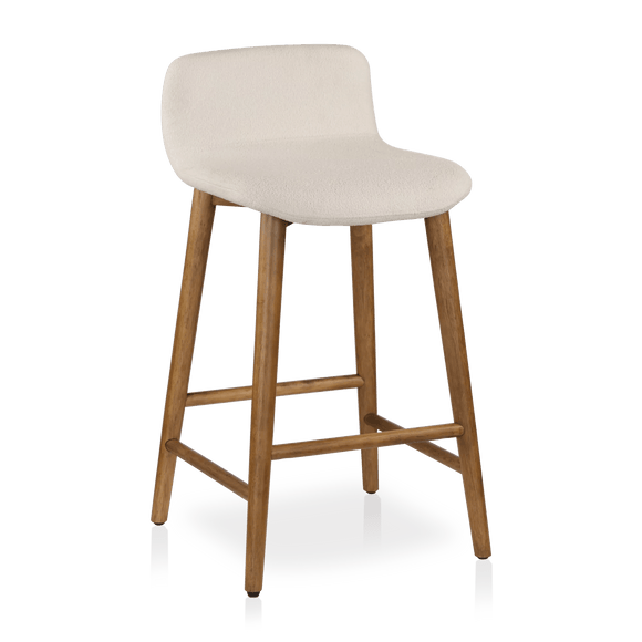 Fabric and Wood Counter Stool