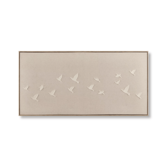 Flock of Birds Oil Painted Framed Art