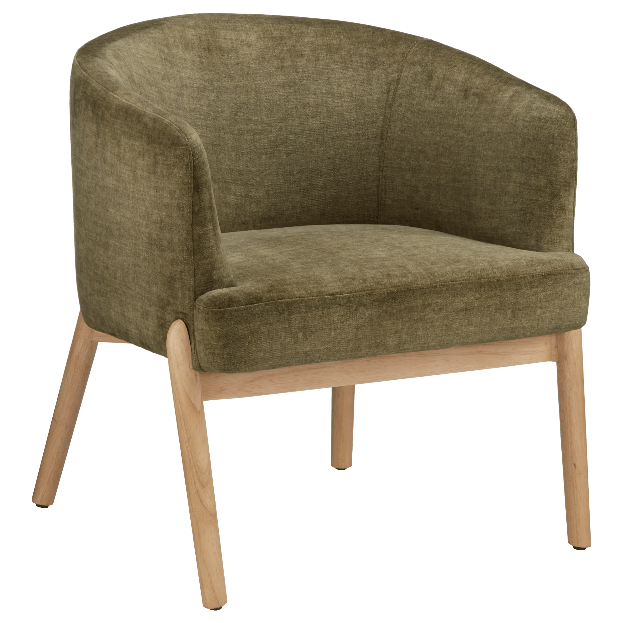 Fabric and Wood Accent Chair