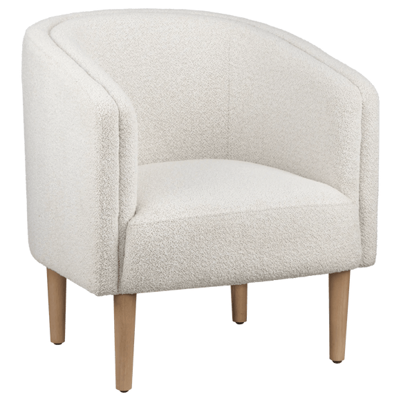 Fabric and wood accent chair