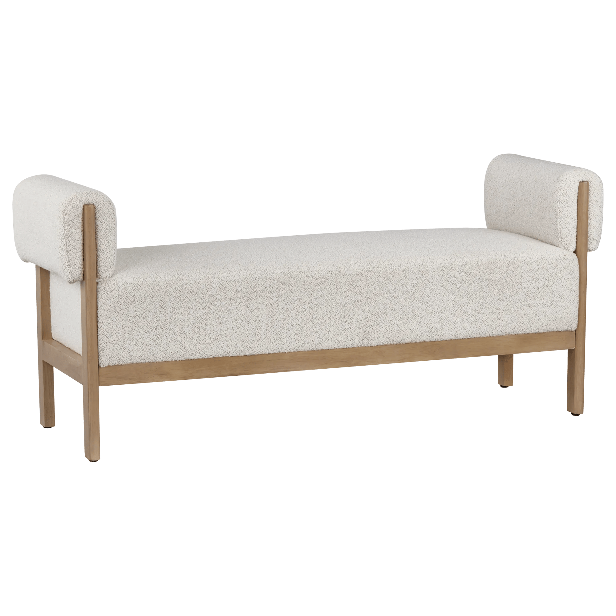 Fabric and Wood Bench