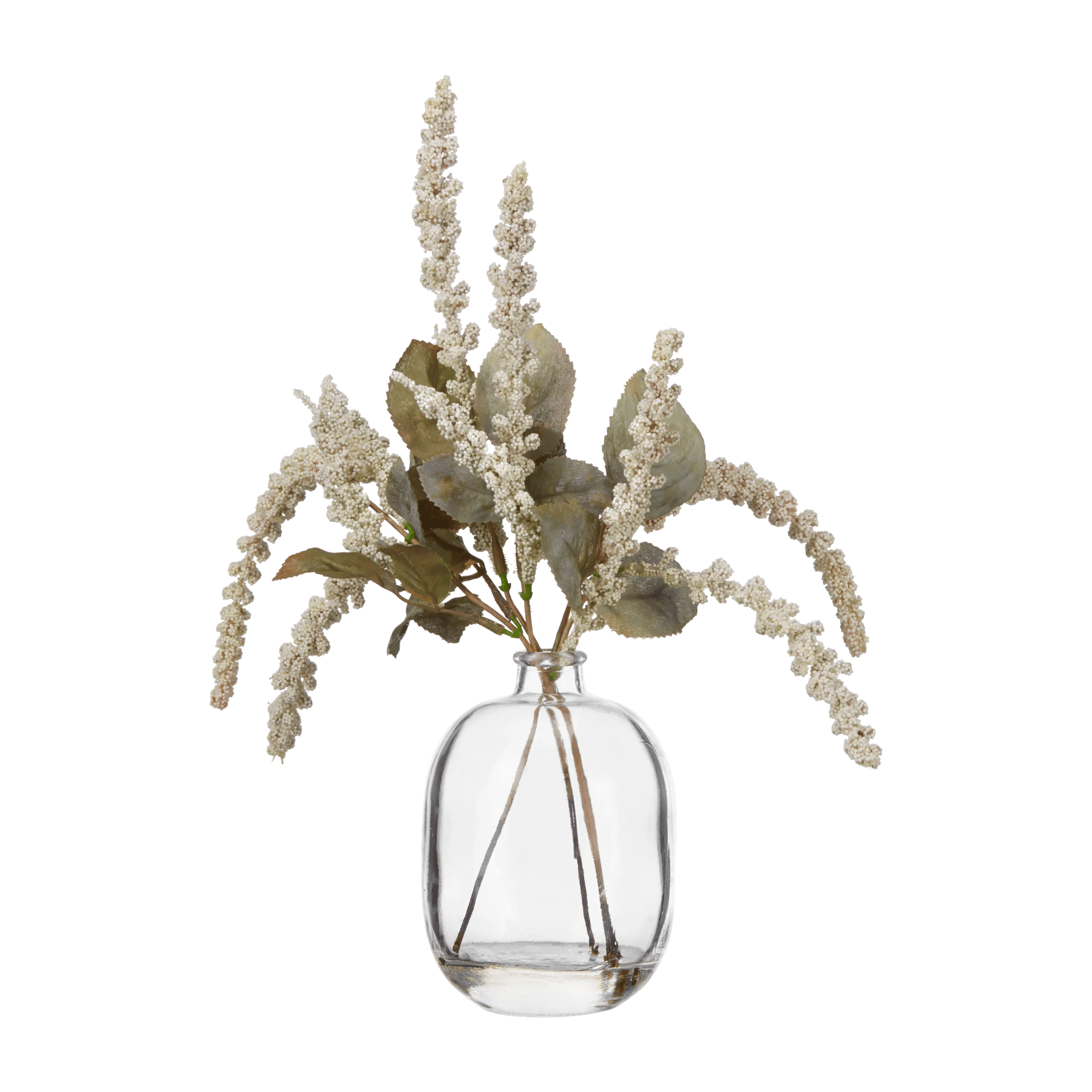 Amaranth Stems in Glass Vase
