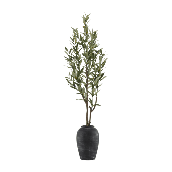 Artificial Olive Tree in Ceramic Vase