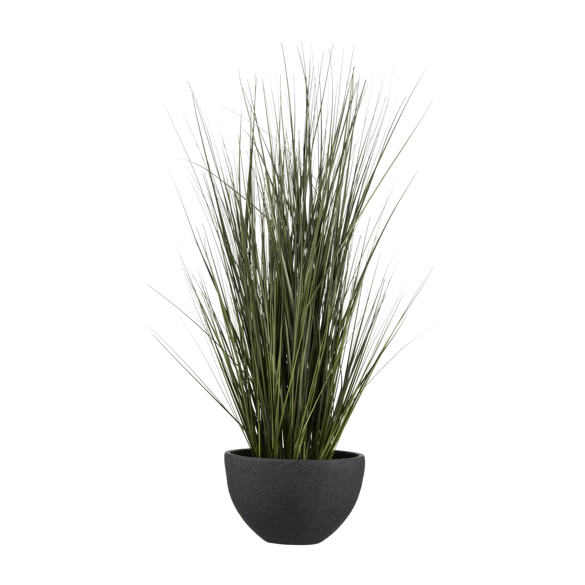 Artificial Grass in Black Ceramic Pot